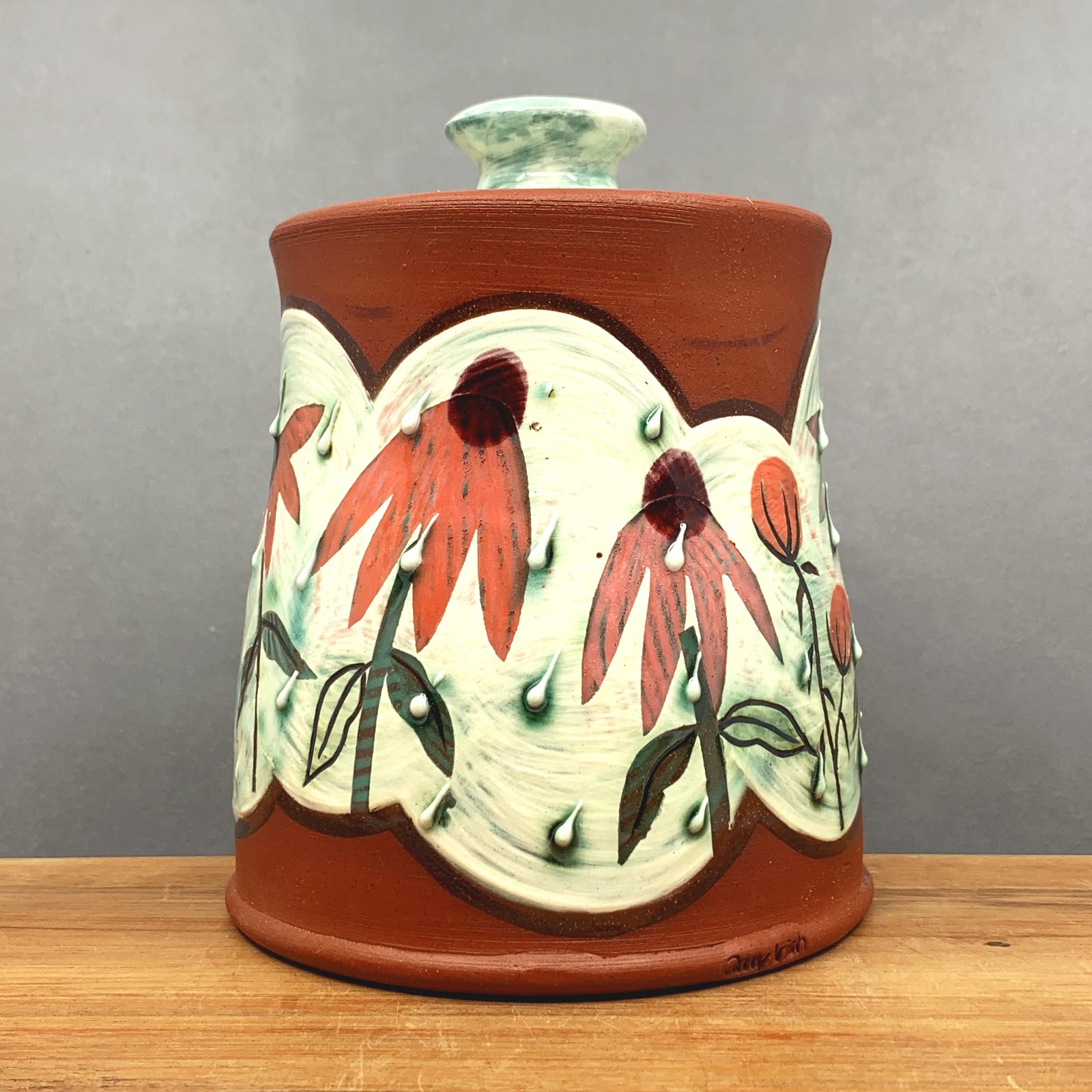 Lidded Jar (coneflower)