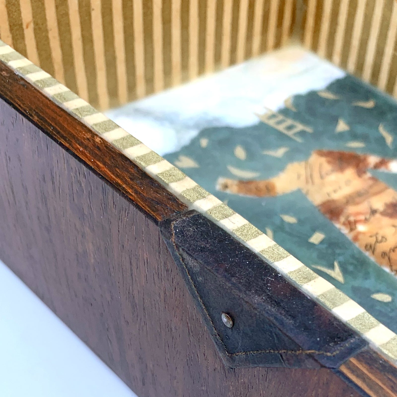 "Snippets of Magic" mixed media and encaustic assemblage by Janet Eskridge. Side detail.