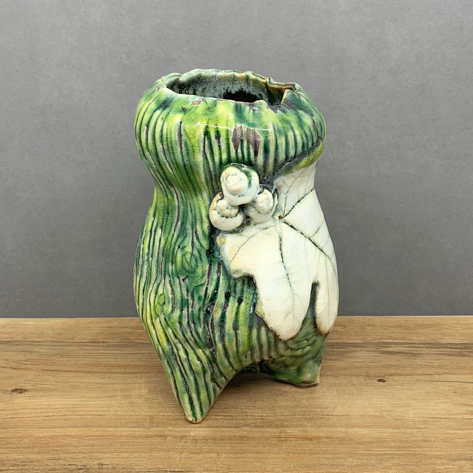 Woodgrain Tripod Vase