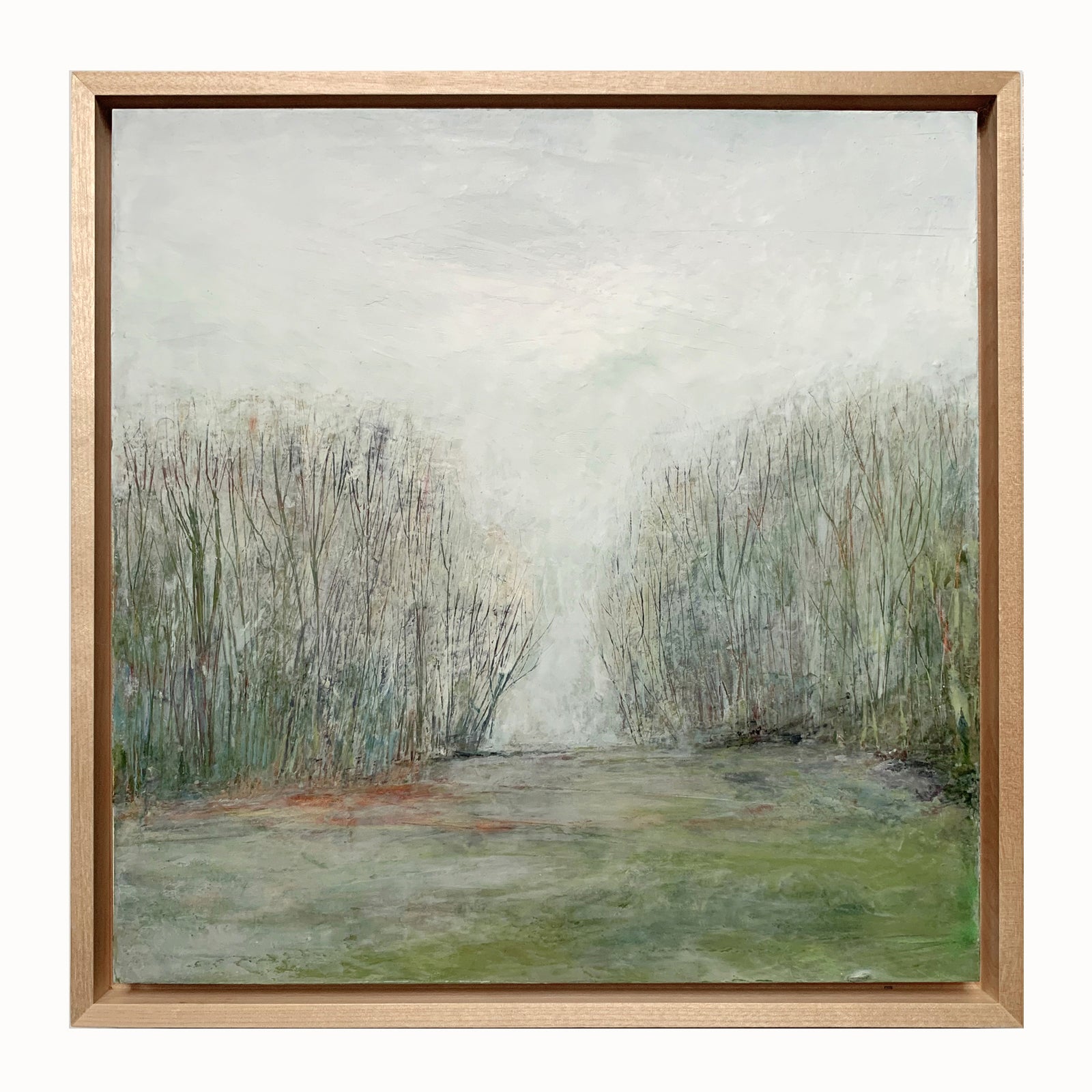 "Dormant" oil and cold wax landscape painting by Elizabeth Davant.