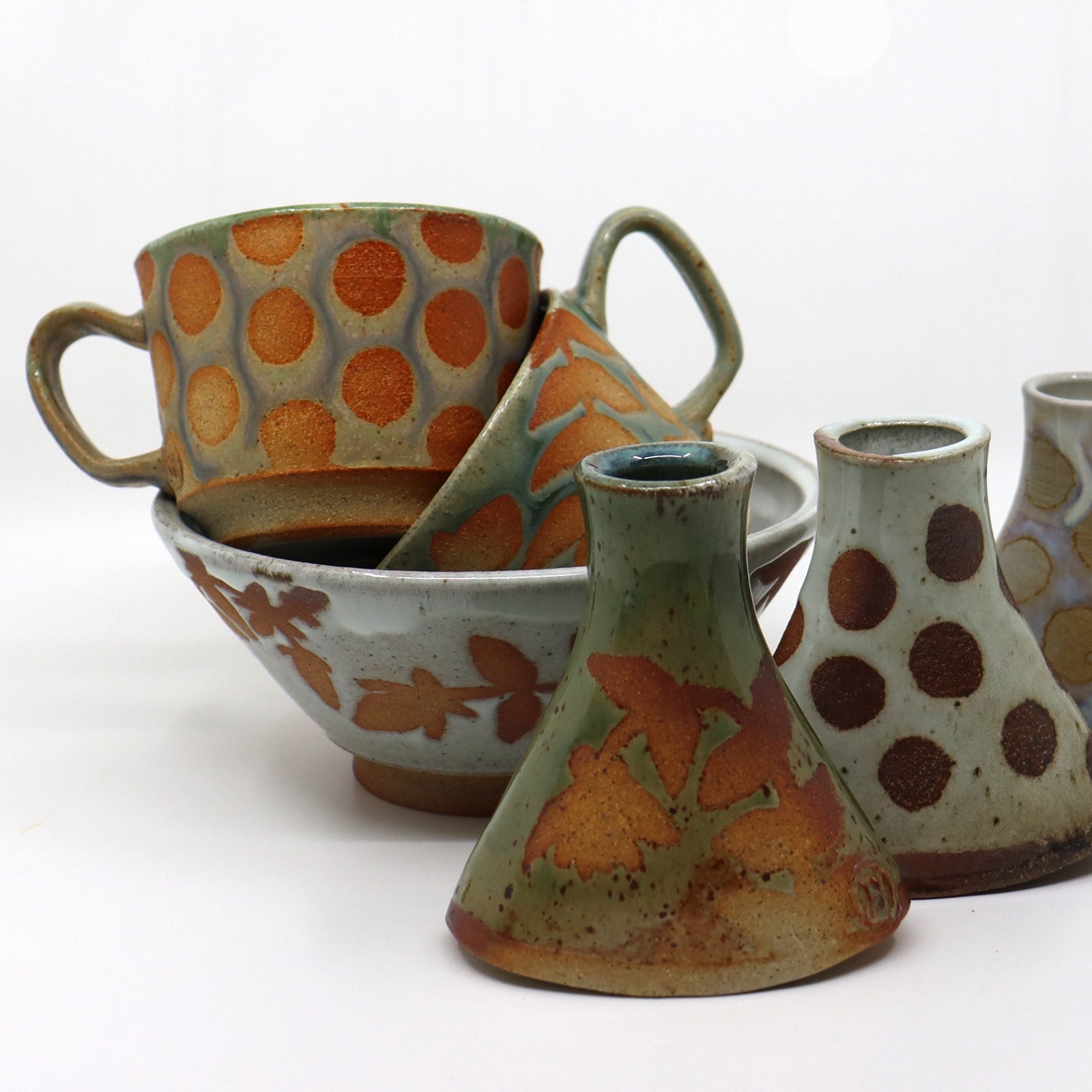 Handmade, wood-fired stoneware ceramics by Heather Ossandon.