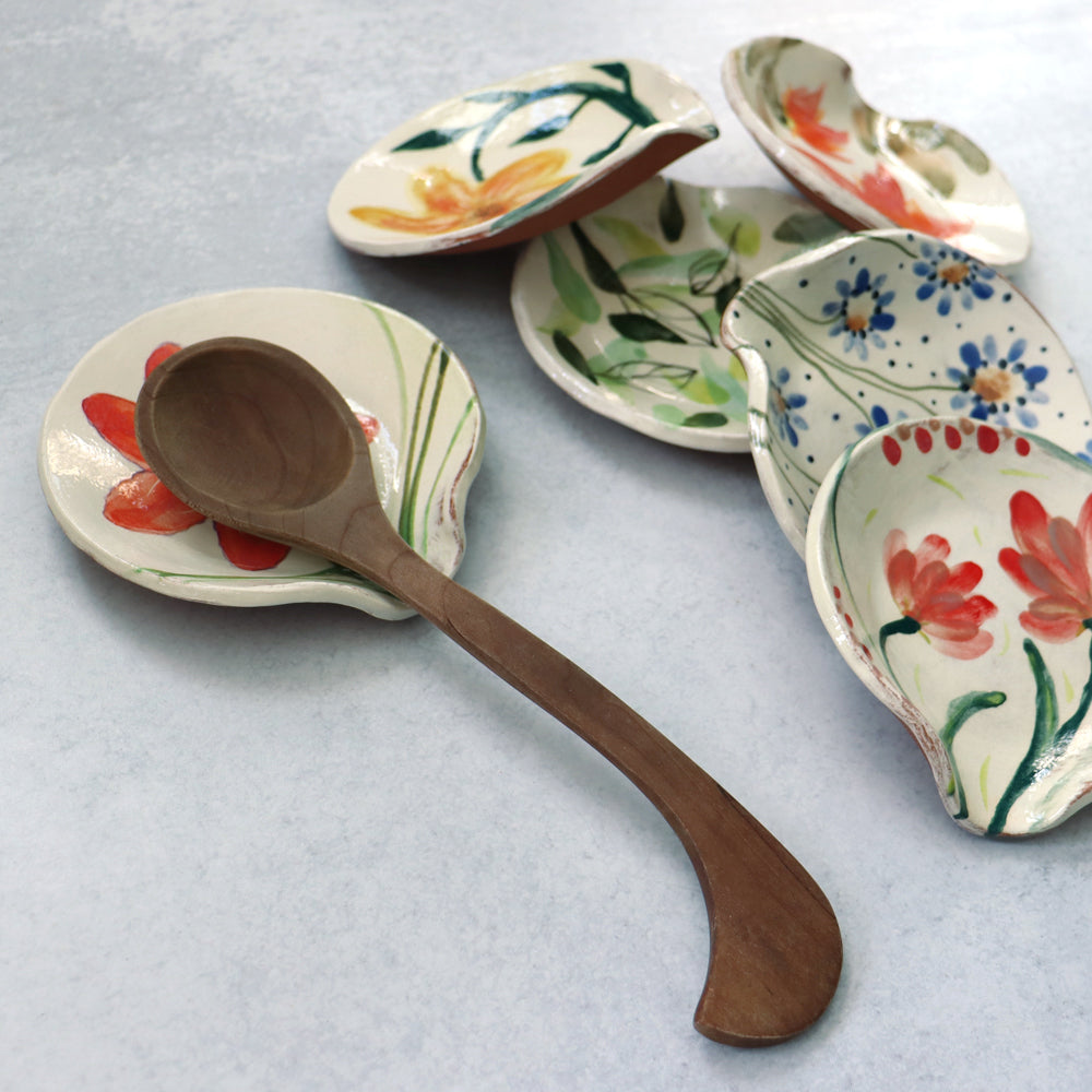 Handmade ceramic spoon rests by Molly Lithgo. Made in North Carolina.