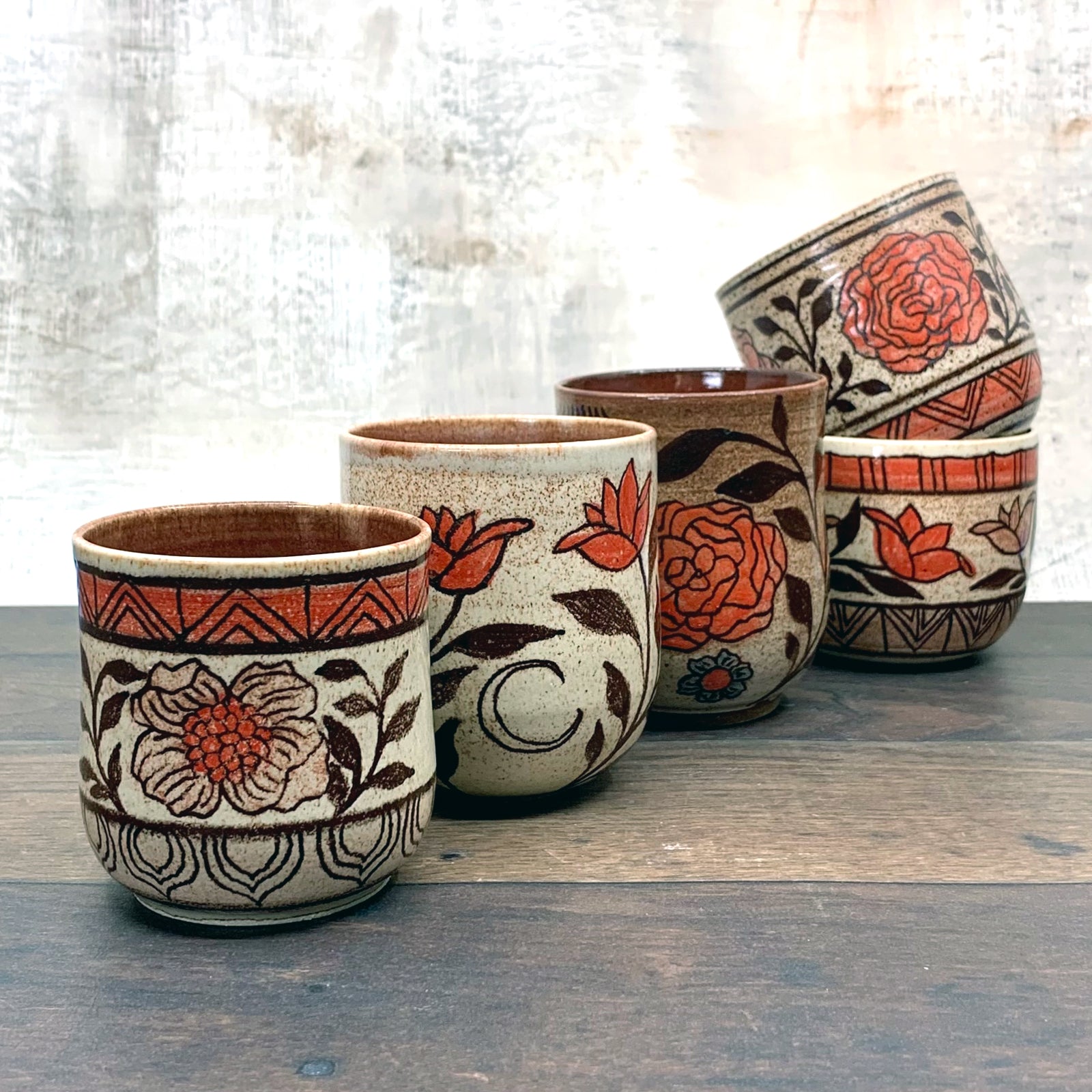 Banded Floral Cup