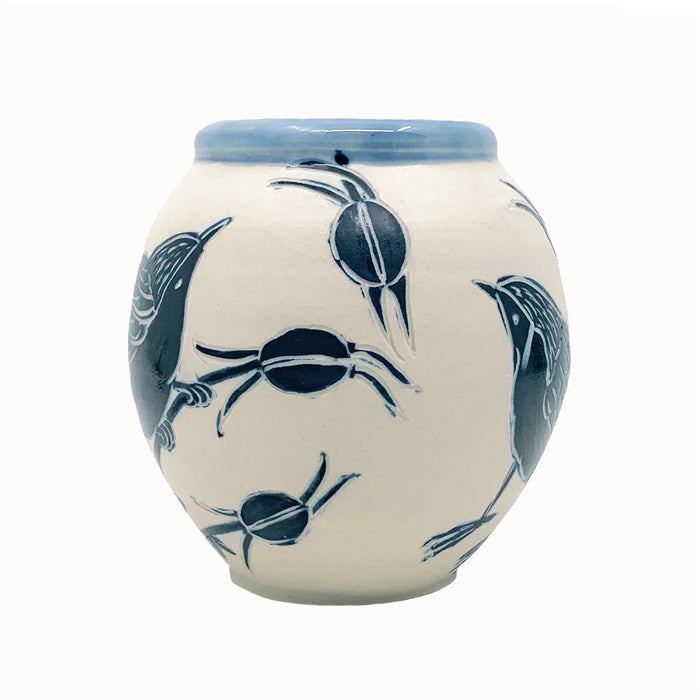 Blue Nuthatches Vase
