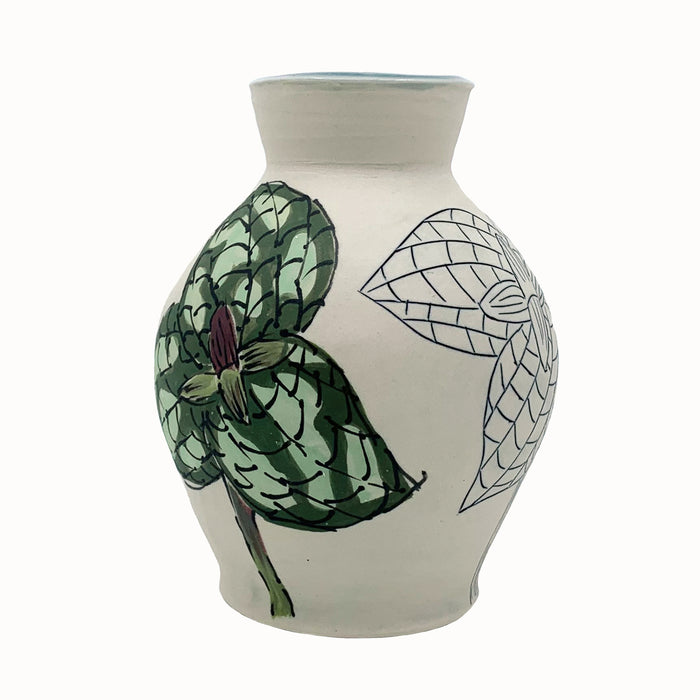 Wren and Trillium Vase