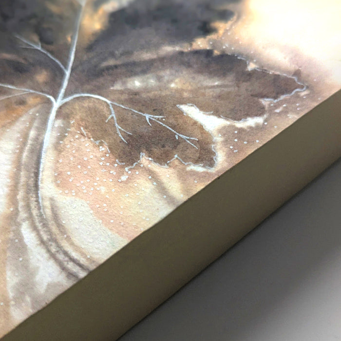 "Summer Song" 8 x 6" eco-printed leaf artwork by artist Sarah Treanor. Detail.