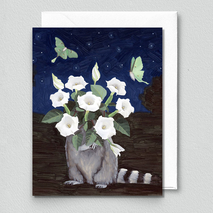 Moonflowers (raccoon)