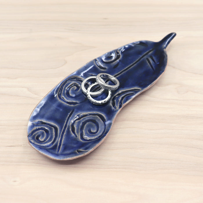 Ceramic Feather Tray - Blue 1